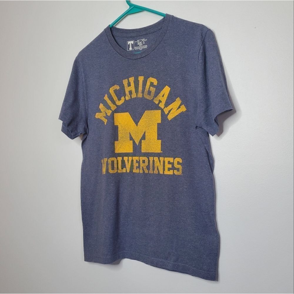 Michigan State S T Shirt Wolverines Blue Yellow